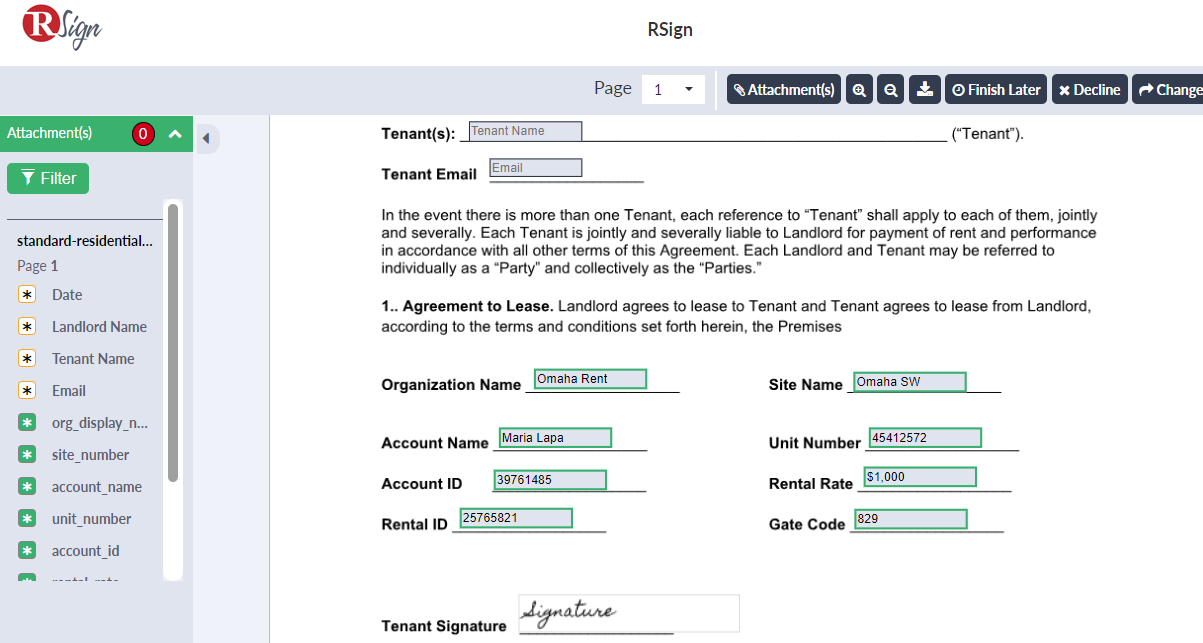 RSign® service for Yardi Centershift - User Guide – Help Center